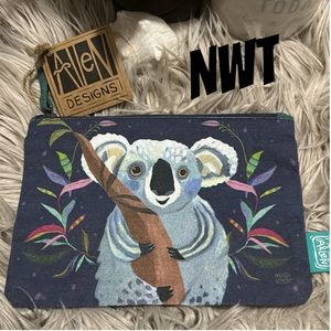 NWT-Allen Designs Koala Pouch-8x6-ZipTop